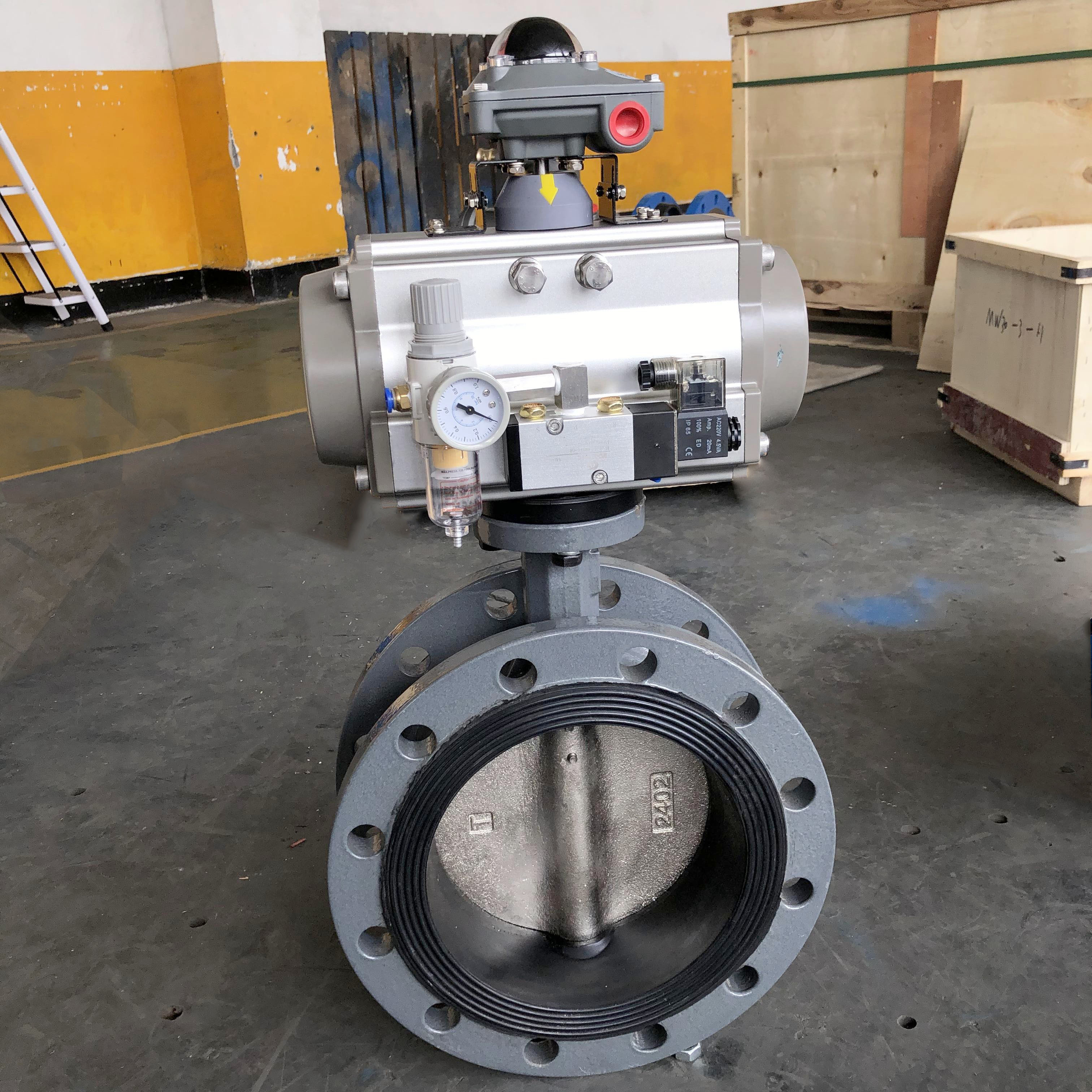 不銹鋼氣動dn200快裝蝶閥、粉體氣動蝶閥